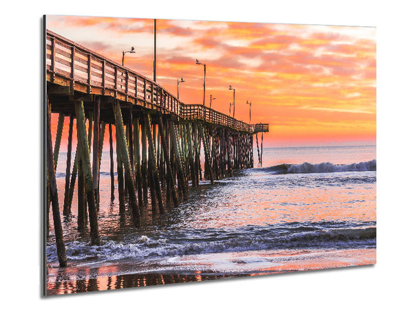 Sunrise Pier Metal Print