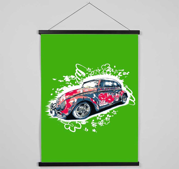 Flower Power VW Beetle Hanging Poster - Wallart-Direct UK