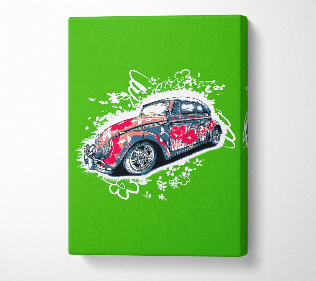 Picture of Flower Power VW Beetle Canvas Print Wall Art