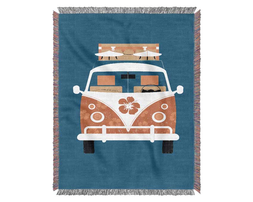VW Camper Van Hippy Woven Blanket