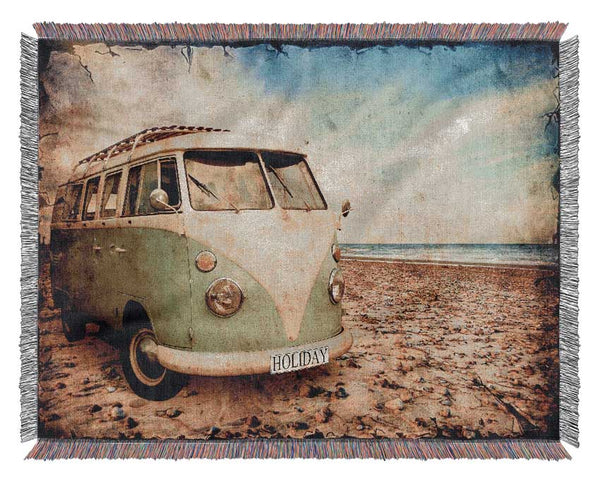 Surfs Up VW Camper Van Woven Blanket