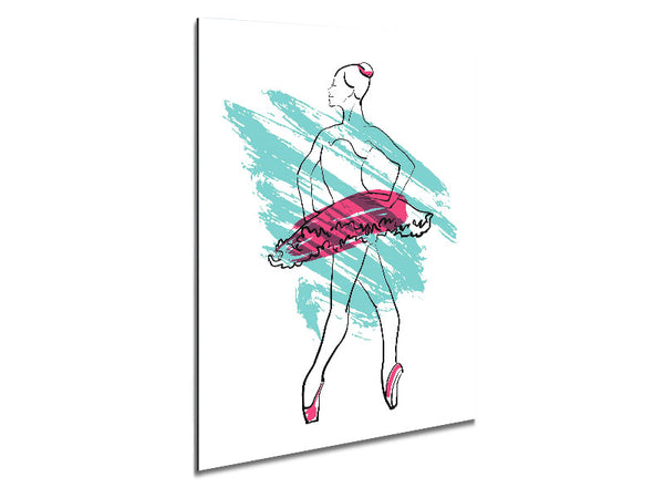 Blue Pink Ballerina 1 Metal Print