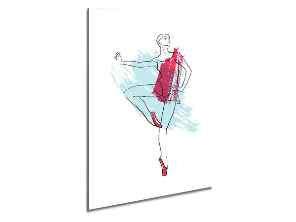 Blue Pink Ballerina 2 Metal Print