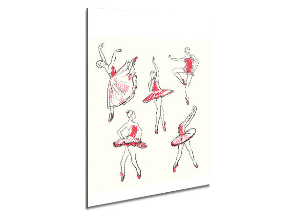 Pink White Ballerina 5 Metal Print