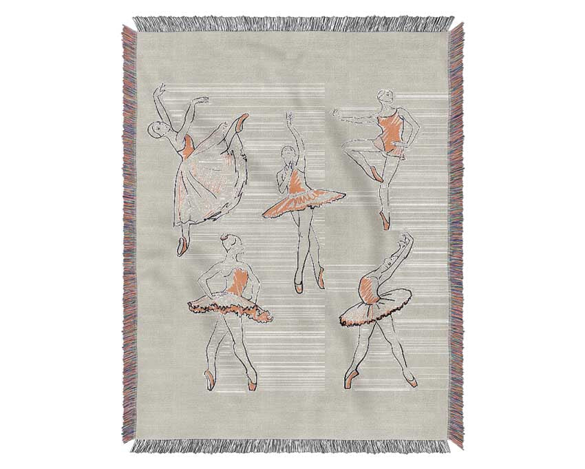 Pink White Ballerina 2 Woven Blanket