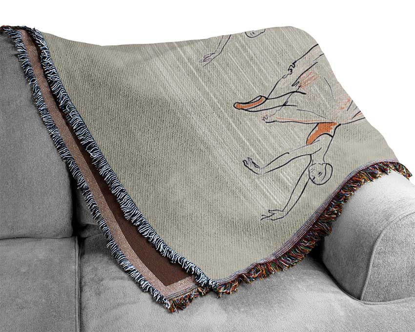 Pink White Ballerina 2 Woven Blanket