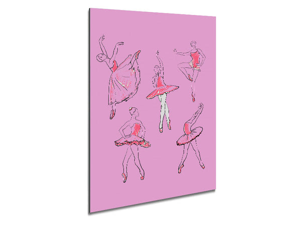 Pink White Ballerina 2 Metal Print