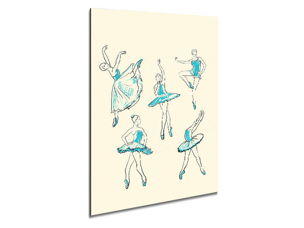 Blue Ballerina 3 Metal Print