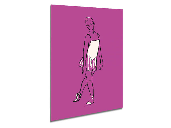 Pink White Ballerina 4 Metal Print