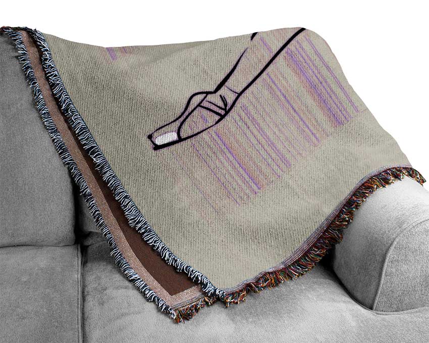 Pink White Ballerina 3 Woven Blanket