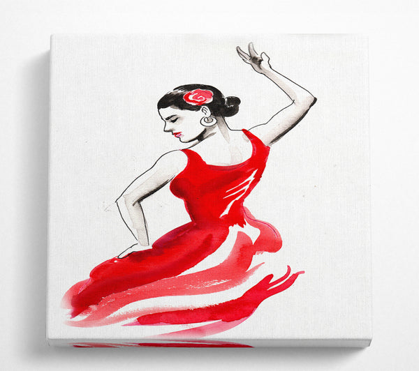 A Square Canvas Print Showing Flamenco 17 Square Wall Art