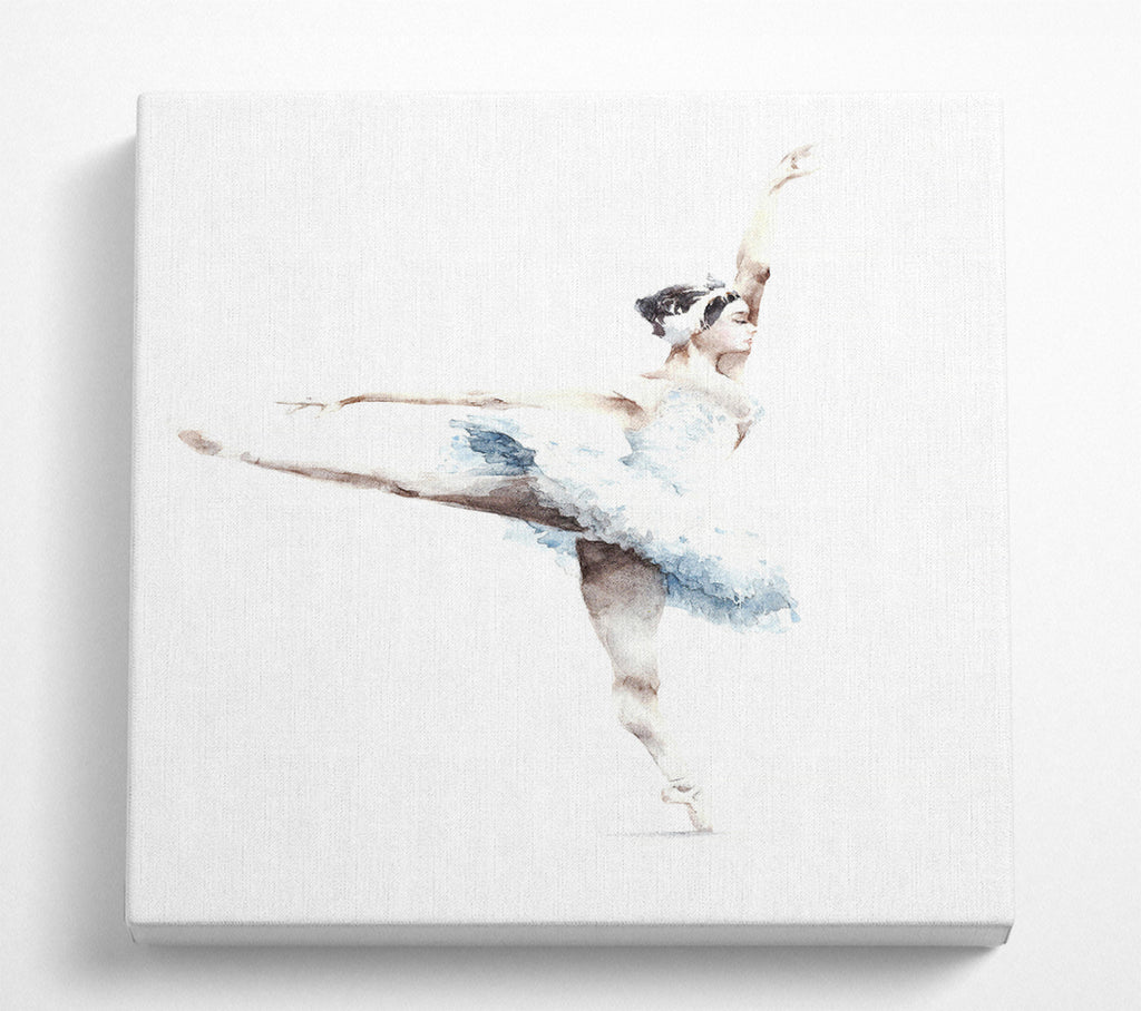 A Square Canvas Print Showing White Ballerina 4 Square Wall Art