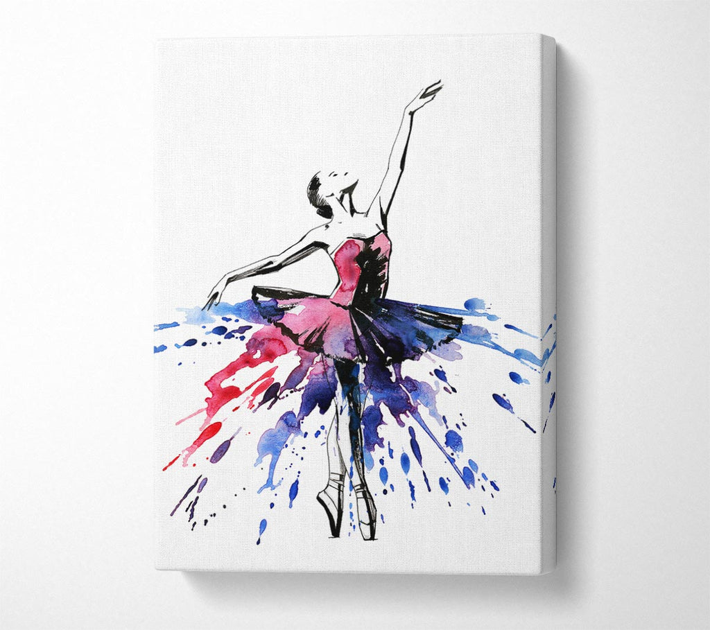Picture of Blue Pink Ballerina 8 Canvas Print Wall Art