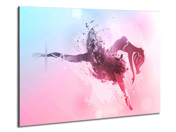 Blue Pink Ballerina 6 Metal Print
