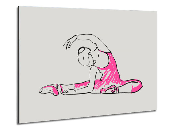 Grey Pink Ballerina 2 Metal Print