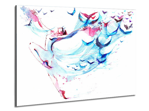 Blue Pink Ballerina 3 Metal Print
