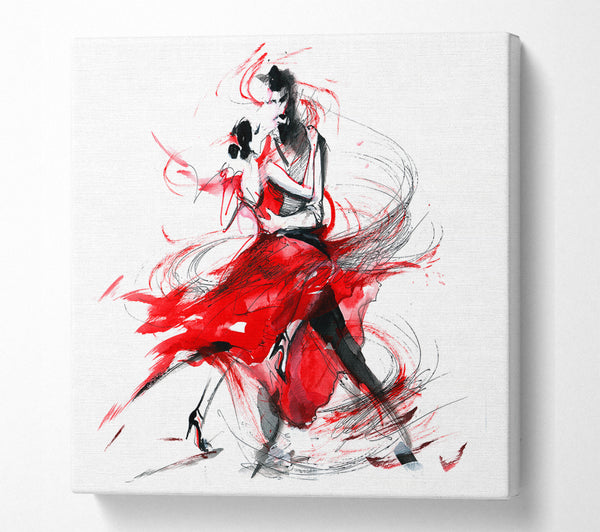 A Square Canvas Print Showing Flamenco 12 Square Wall Art
