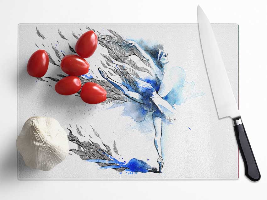 Blue Ballerina 12 Glass Chopping Board