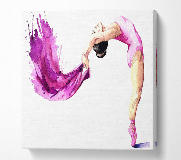 A Square Canvas Print Showing Pink Ballerina 2 Square Wall Art