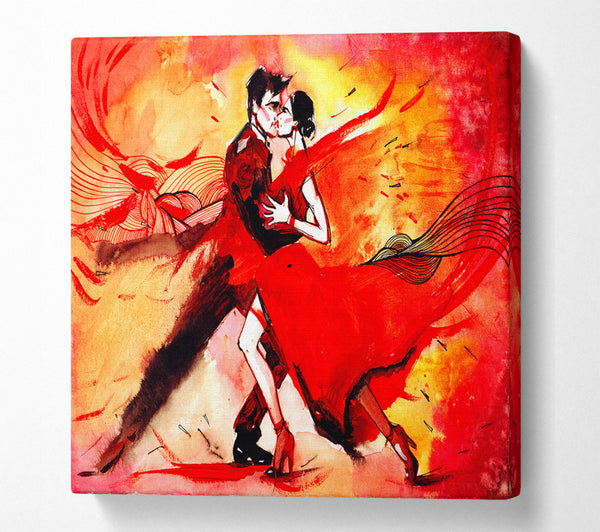 A Square Canvas Print Showing Salsa 3 Square Wall Art
