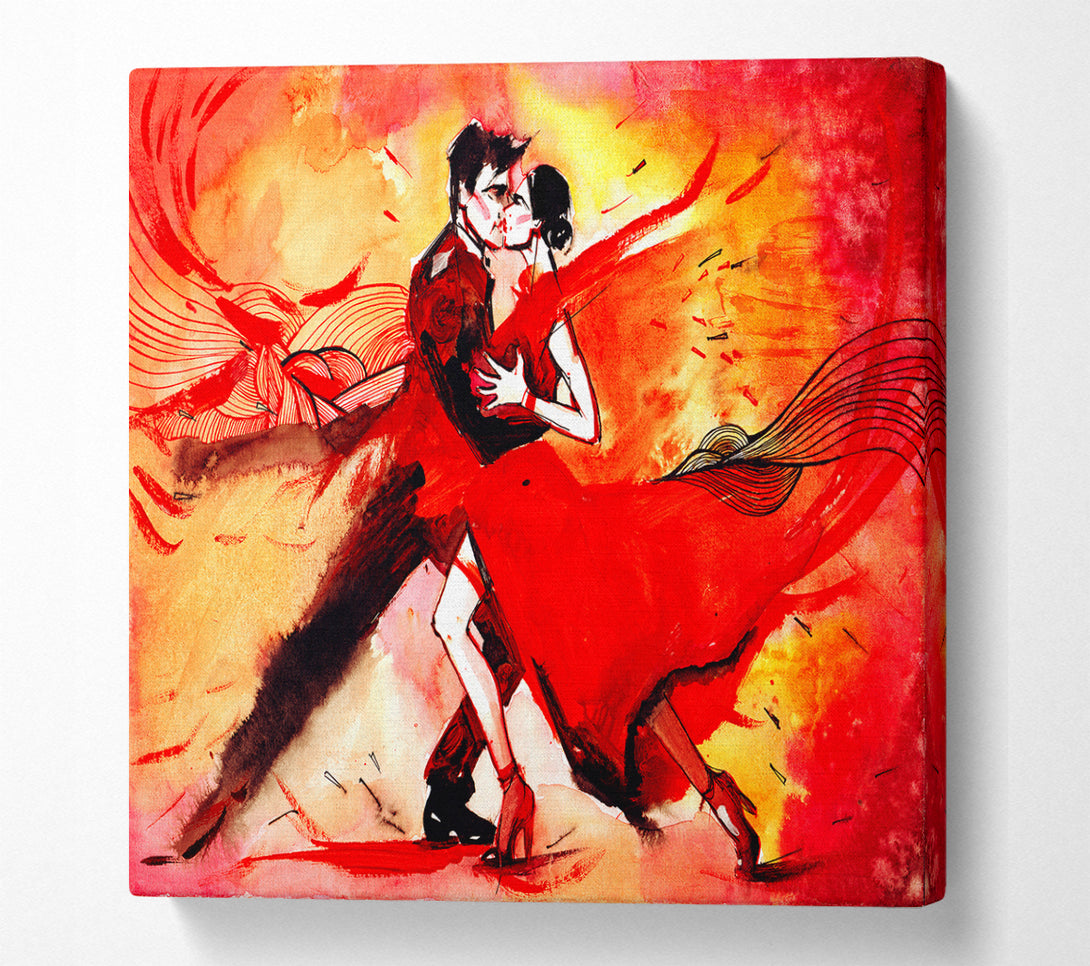 A Square Canvas Print Showing Salsa 3 Square Wall Art