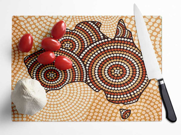 Aboriginal Map Glass Chopping Board