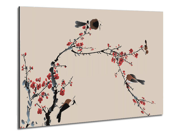 Chinesische Kirschblütenvögel