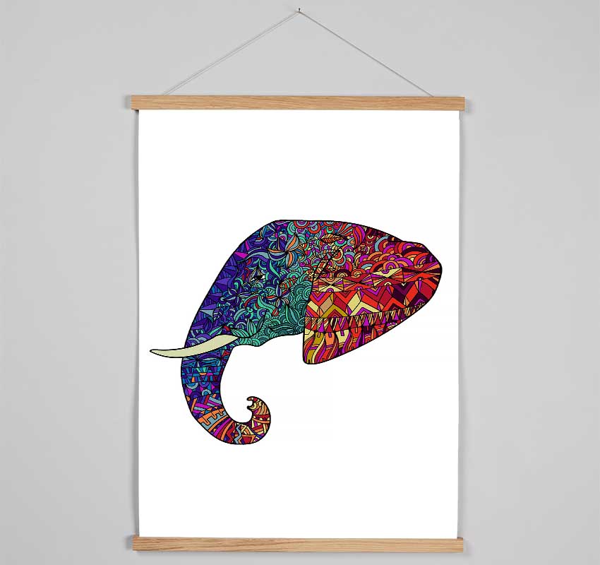 Indian Elephant Head Hanging Poster - Wallart-Direct UK