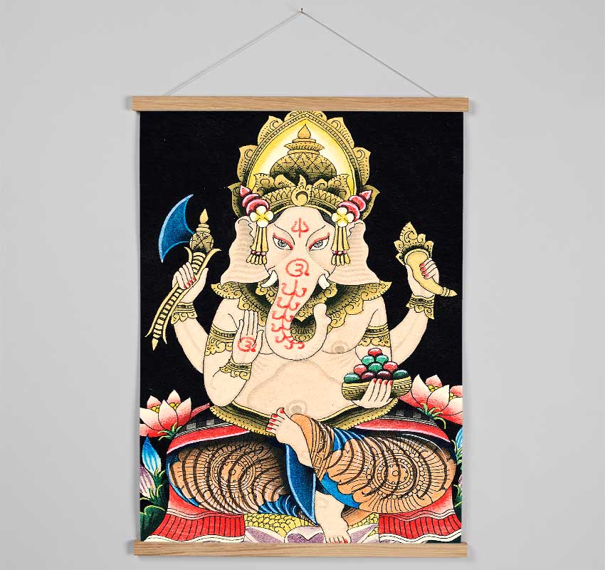Hindu God Ganesha 2 Hanging Poster - Wallart-Direct UK