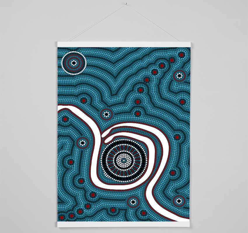 Aboriginal Pattern 1 Hanging Poster - Wallart-Direct UK