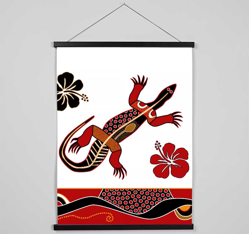 Aboriginal Lizard 1 Hanging Poster - Wallart-Direct UK