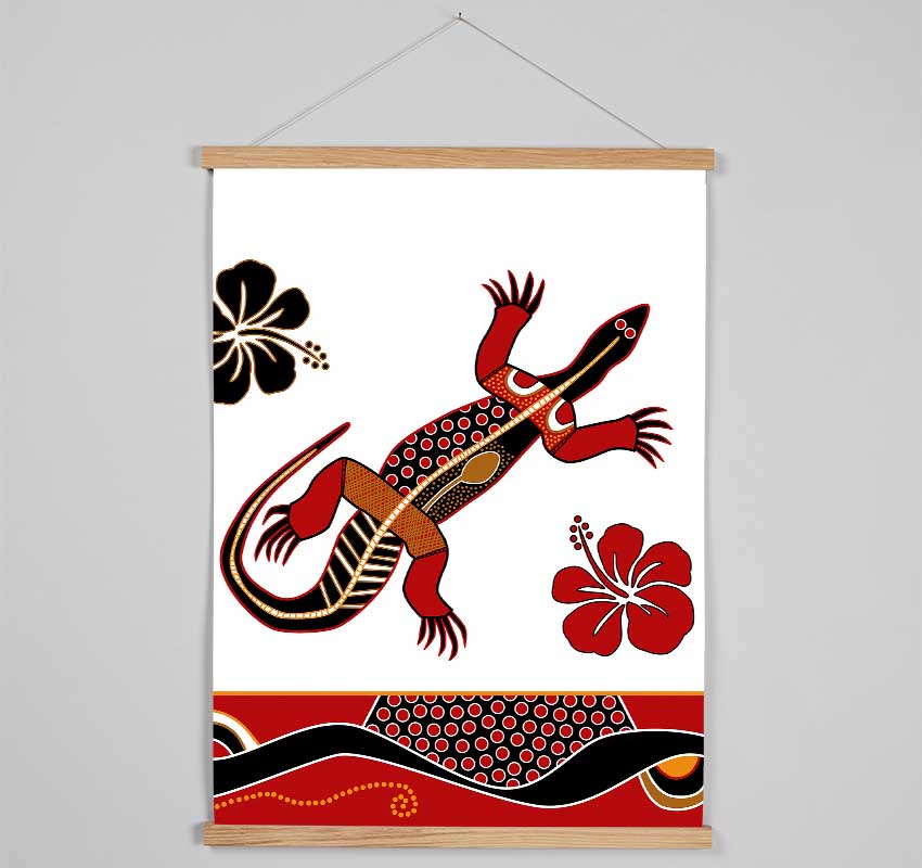 Aboriginal Lizard 1 Hanging Poster - Wallart-Direct UK