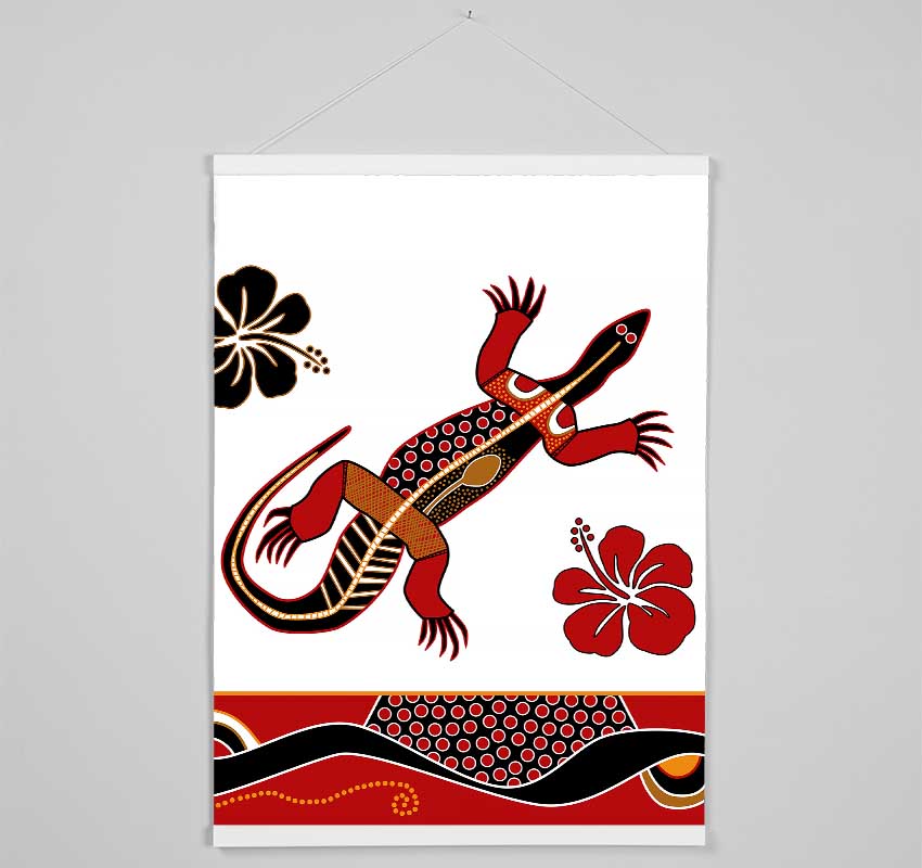 Aboriginal Lizard 1 Hanging Poster - Wallart-Direct UK