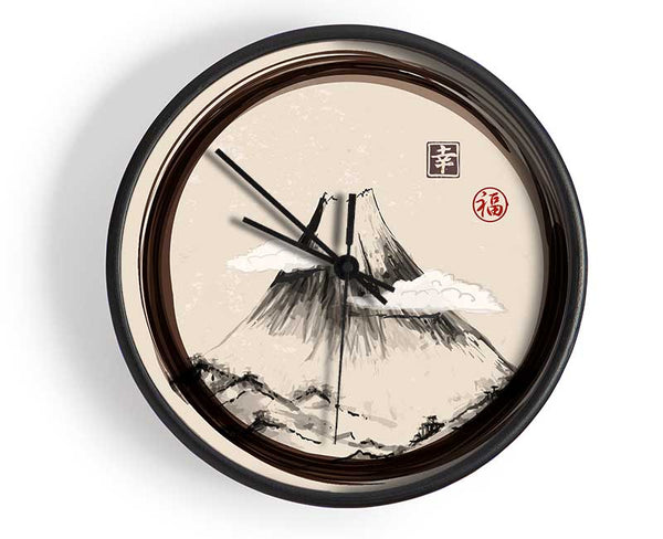 East Asian Mountain 1 Clock - Wallart-Direct UK