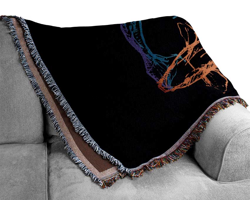 Japanese Rainbow Koi Woven Blanket
