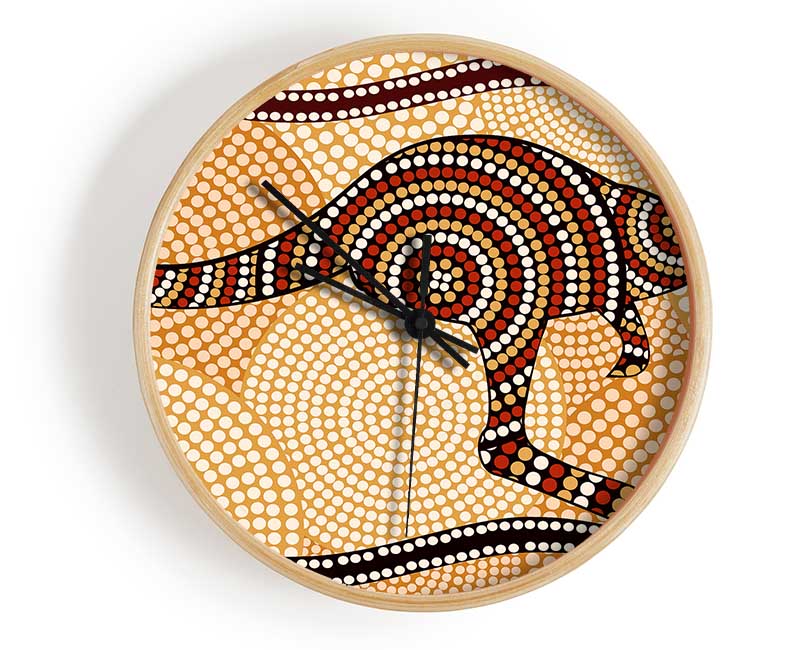 Aboriginal Kangaroo 4 Clock - Wallart-Direct UK