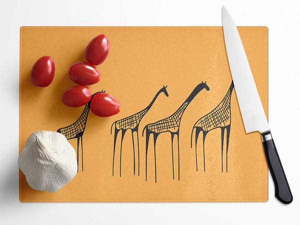 African Giraffe Glass Chopping Board
