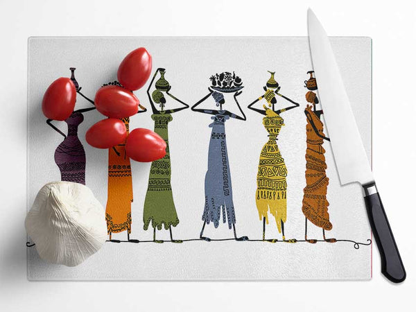 African Tribal Art 23 Glass Chopping Board