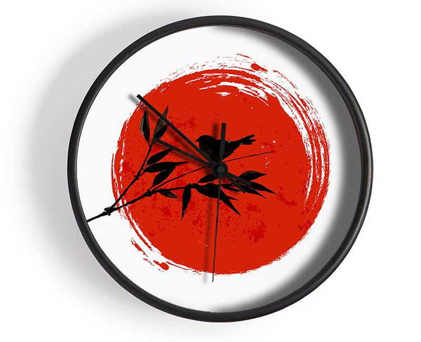 Chinese Red Sun Clock - Wallart-Direct UK