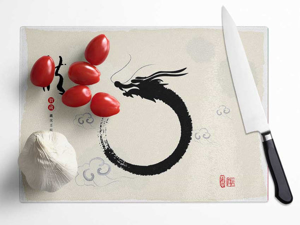 Chinese Dragon 2 Glass Chopping Board