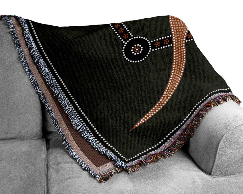 Aboriginal Kangaroo 1 Woven Blanket