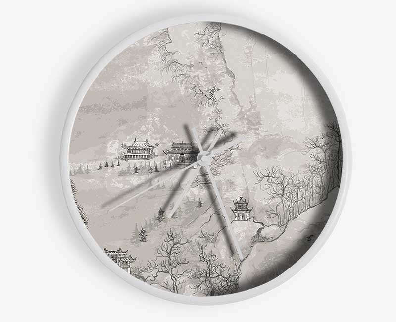 Chinese Village Clock - Wallart-Direct UK