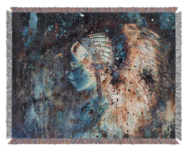 Red Indian Star Night Woven Blanket