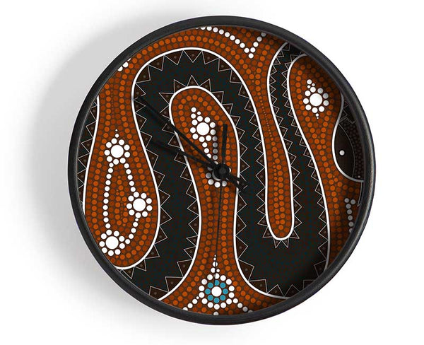 Aboriginal Pattern 6 Clock - Wallart-Direct UK