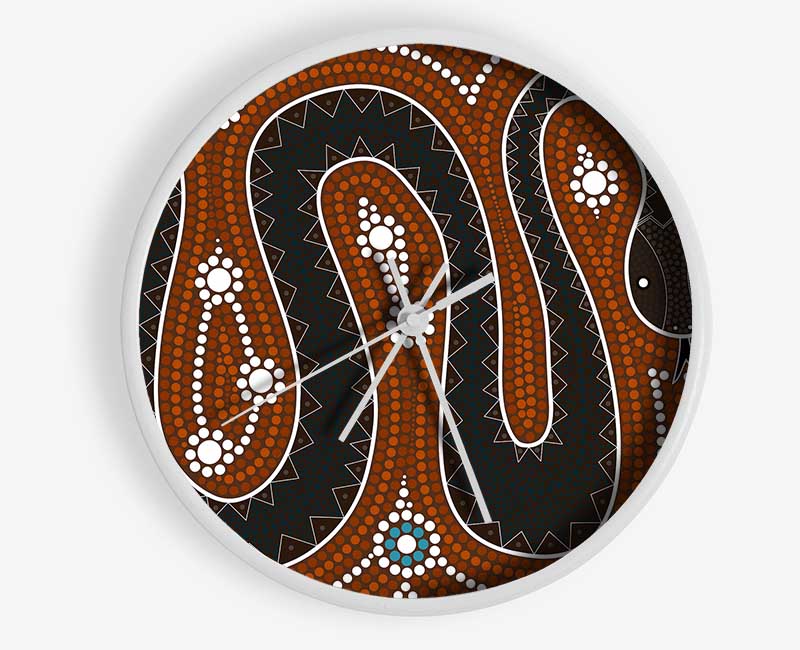 Aboriginal Pattern 6 Clock - Wallart-Direct UK