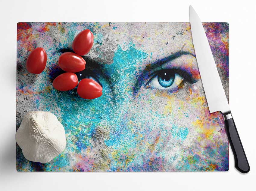 Eyes Of The World Glass Chopping Board