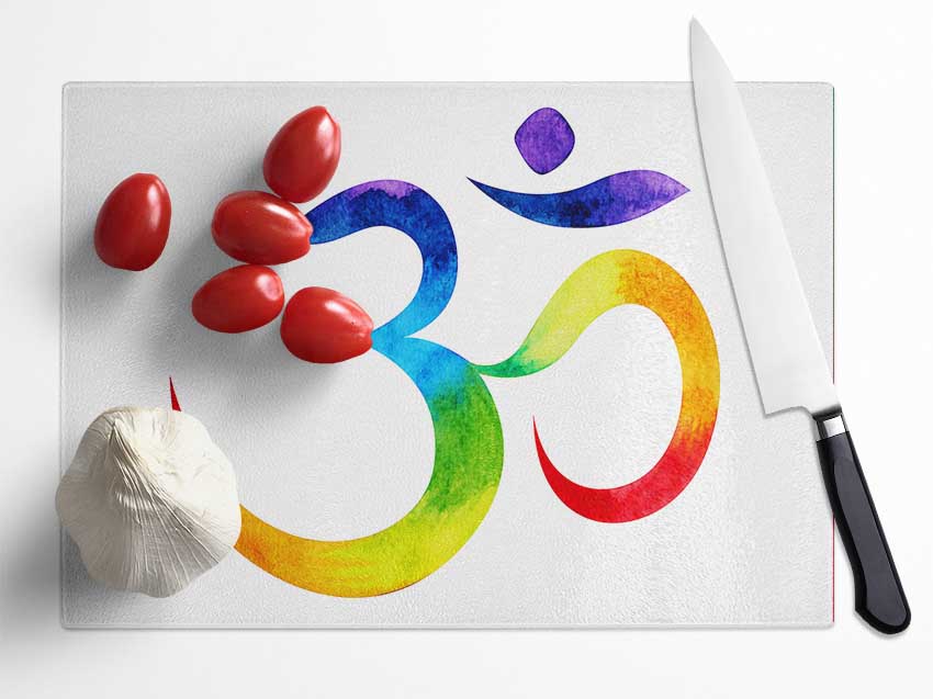 Chakra Om Colours 2 Glass Chopping Board