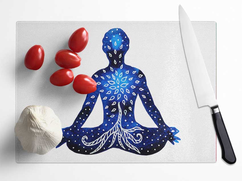 Meditation Root Of The Tree Glass Chopping Board