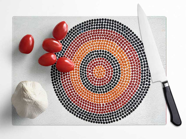 Aboriginal Pattern 7 Glass Chopping Board