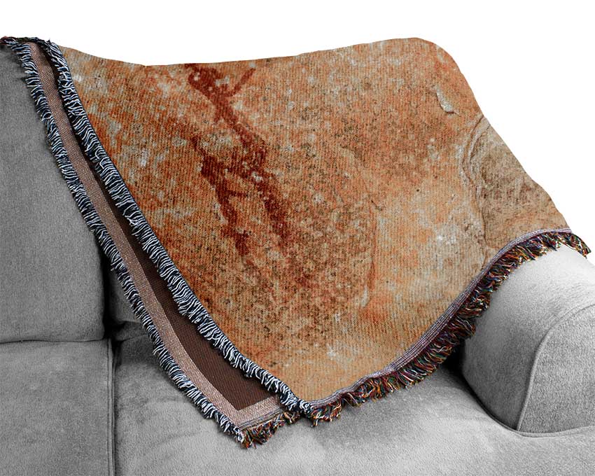 Primitive Cave Art 2 Woven Blanket